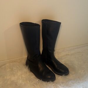 Girls Knee-High Leather Boots (Size 3)